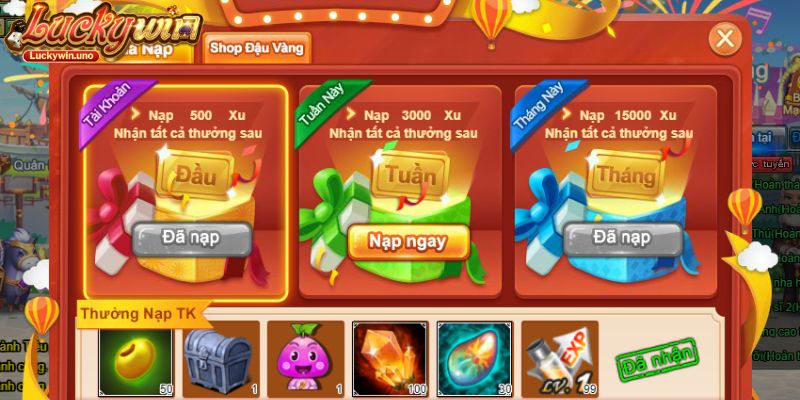 Thưởng Mỗi Lần Nạp Luckywin
